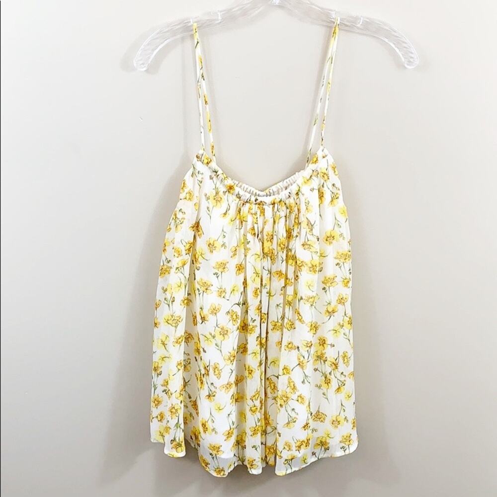 MNG Suit Collection Yellow Floral Flowy Tank